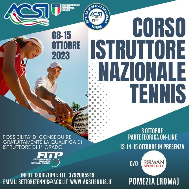 Acsi corso istruttori tennis