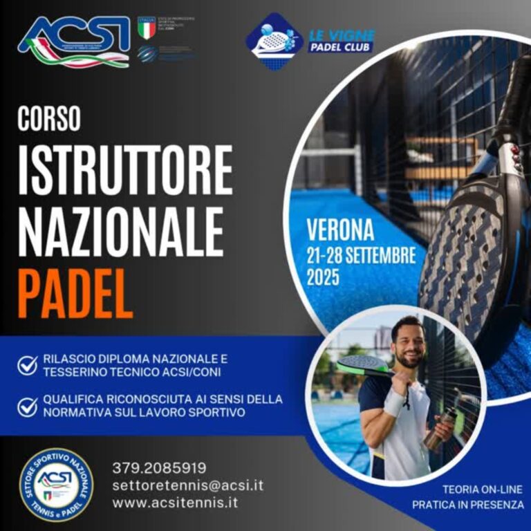 Corso istruttore padel acsi