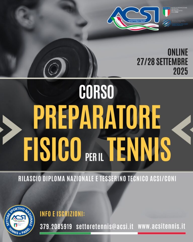 Corso Preparatore Fisico per il Tennis