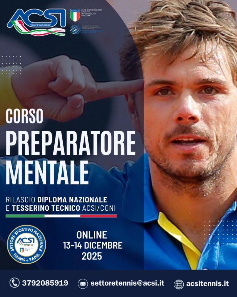 Corso preparatore mentale tenis
